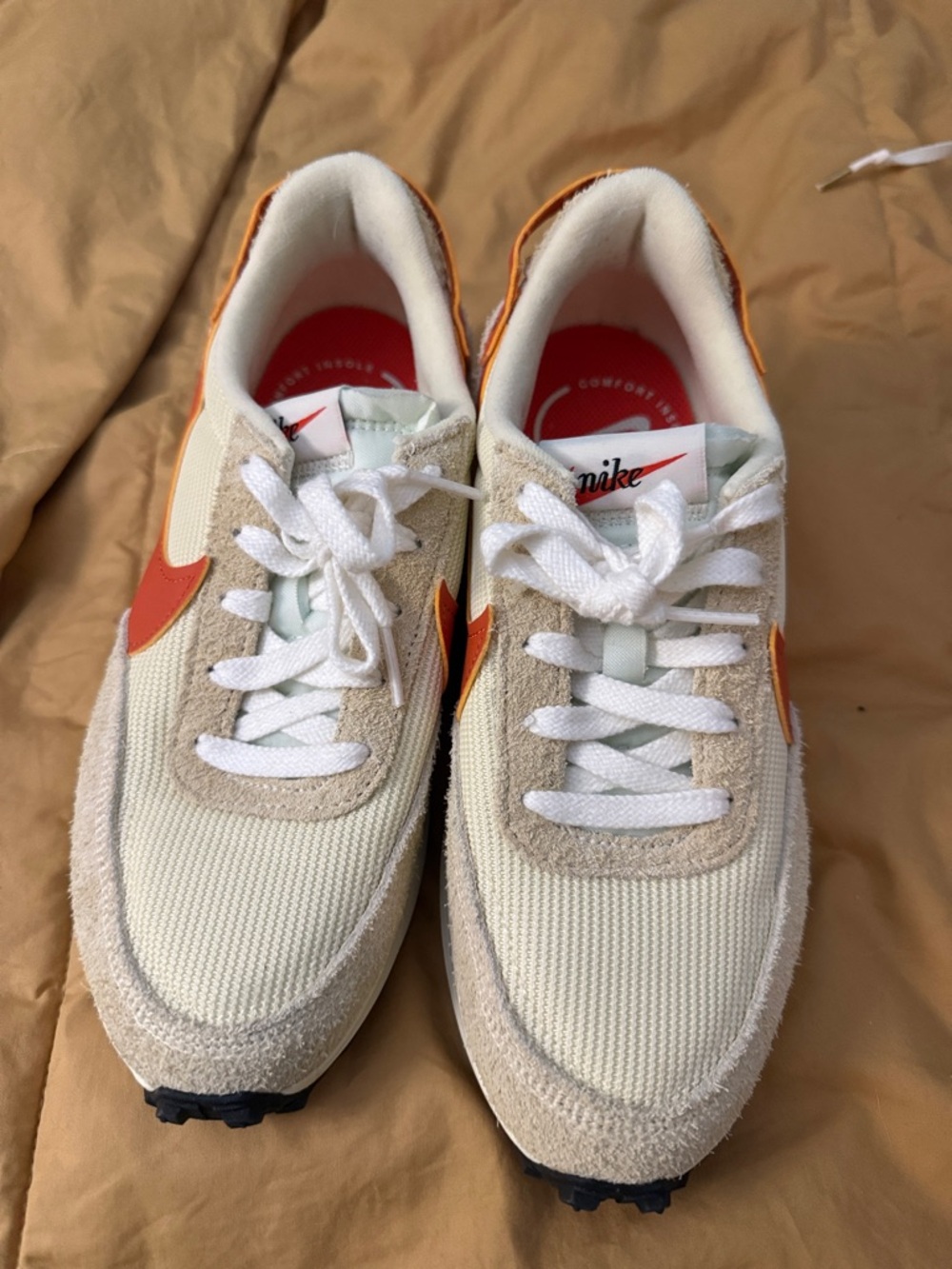 Nike Cream & Orange Retro Waffle Runners